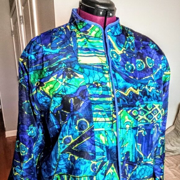 Chico's Reversible Silk Embroidered Jacket - Picture 8 of 9